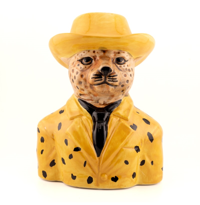 Aardewerk vaas leopard fedora S