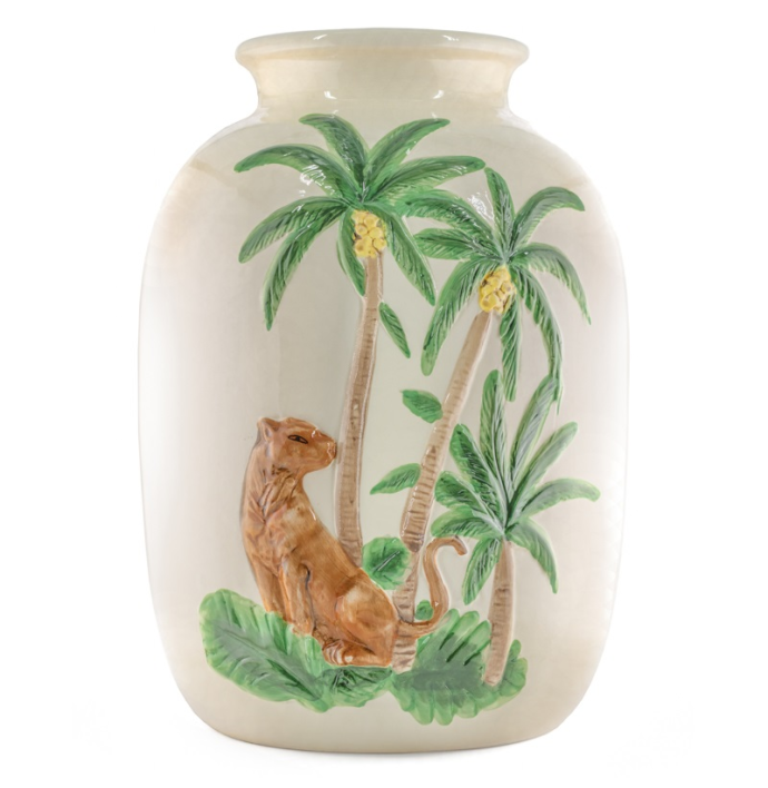 Aardewerk vaas jungle