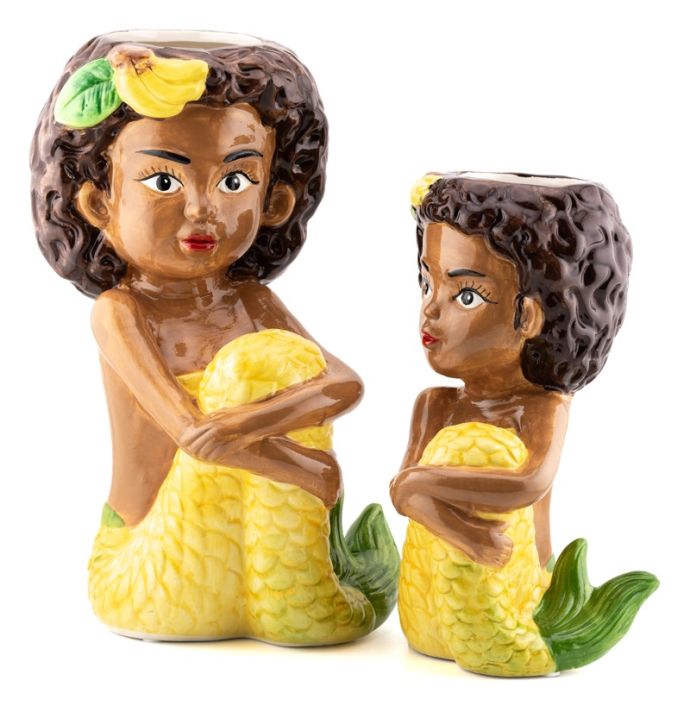 Aardewerk vaas mermaid L