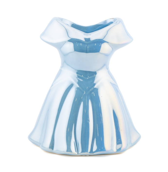 Aardewerk vaas princess dress blauw