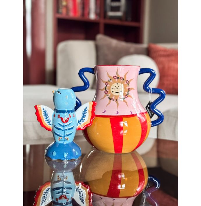 Aardewerk vaas solar