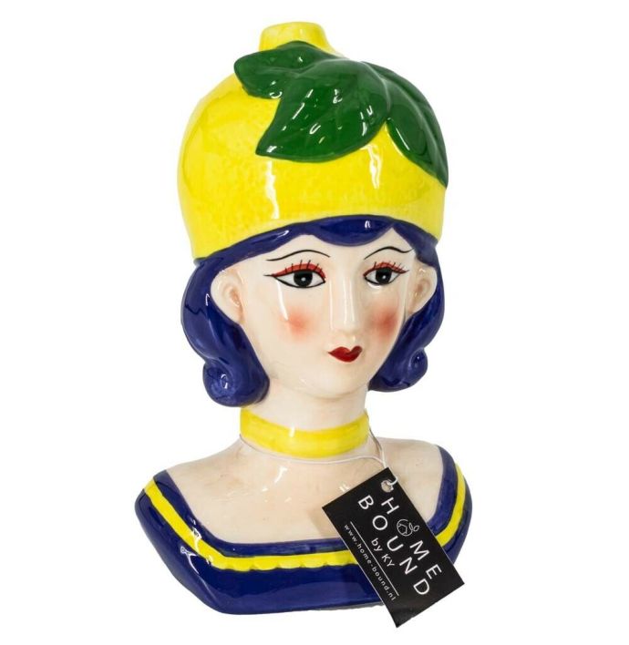 Vaas gekleurd vrouw citroen