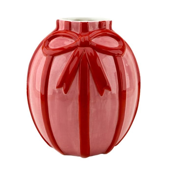 Aardewerk vaas 'Strik & streep'