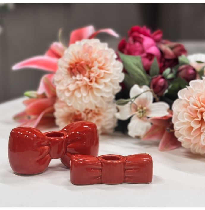 Kaarsenstandaard 'Bow' rood