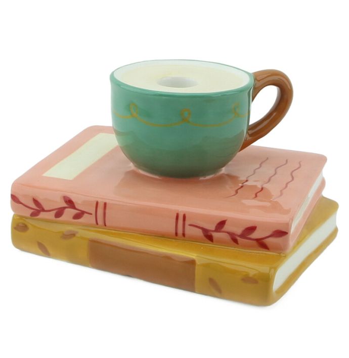 Kaarsenstandaard 'Boeken en koffie'