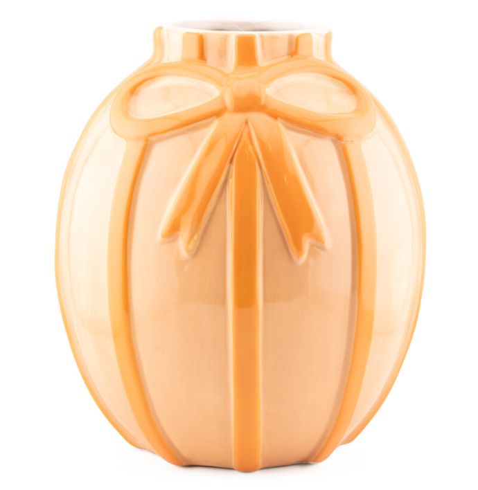 Aardewerk vaas bows peach