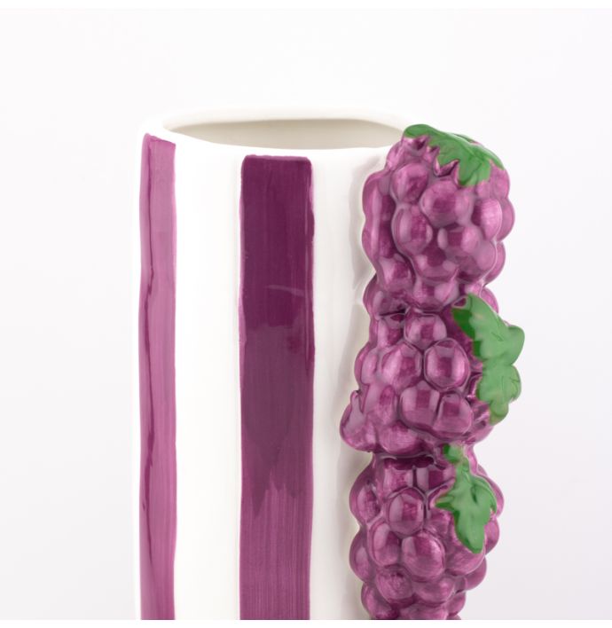 Aardewerk vaas druiven