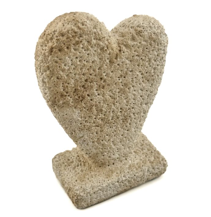 Aardewerk ornament hart beige