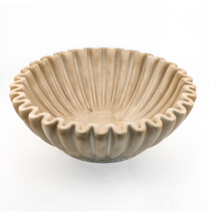 Aardewerk tray ribbel beige