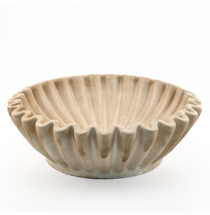 Aardewerk tray ribbel beige