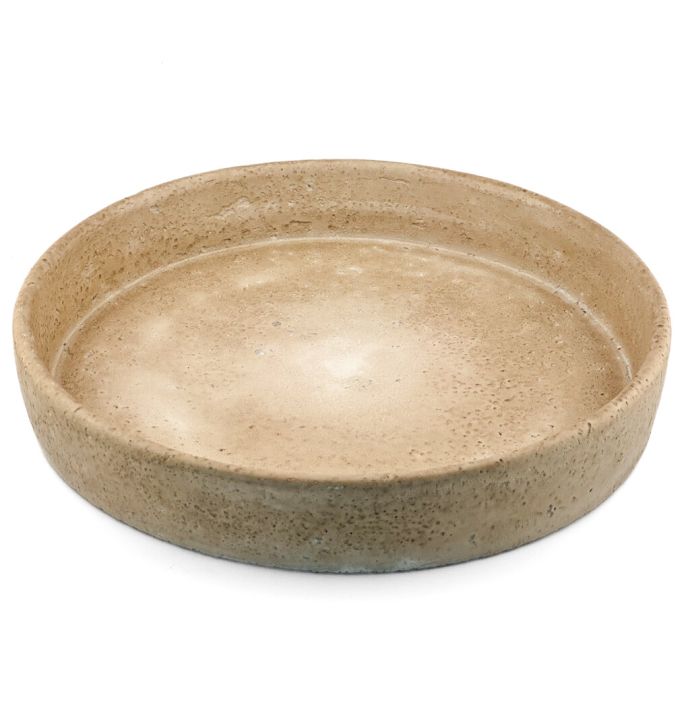 Aardewerk dienblad rond beige