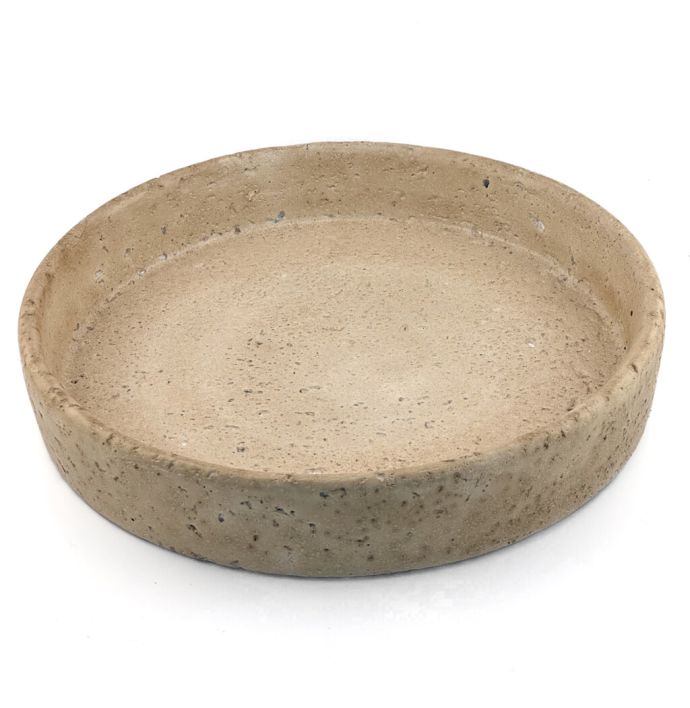 Aardewerk dienblad rond beige