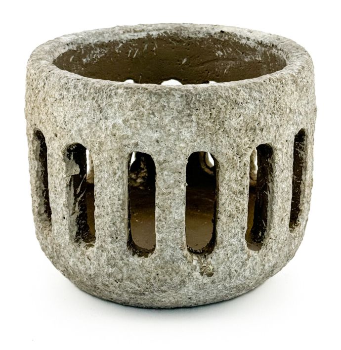 Aardewerk windlicht beige