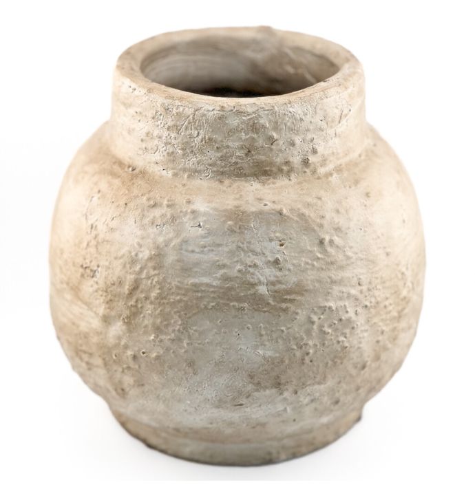 Aardewerk vaas beige