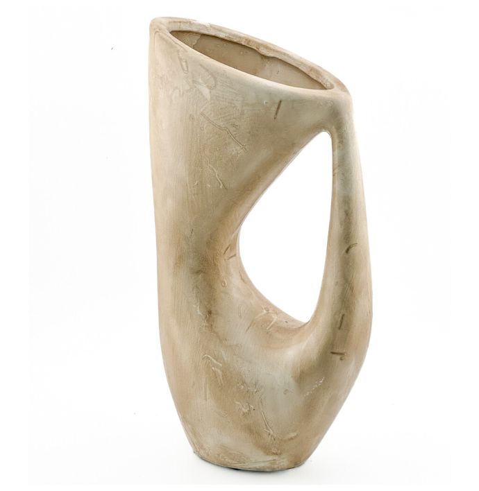 Aardewerk vaas organisch beige