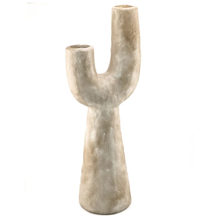 Aardewerk vaas organisch beige