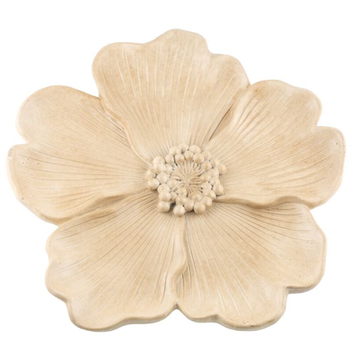 Aardewerk plateau floral L beige