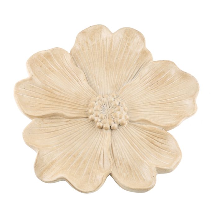 Aardewerk plateau floral S beige