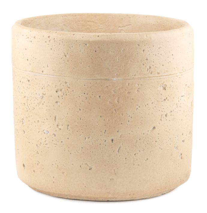 Aardewerk bloempot beige L