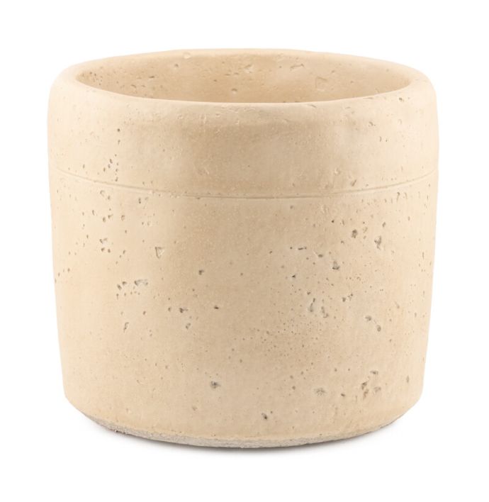Aardewerk bloempot beige M