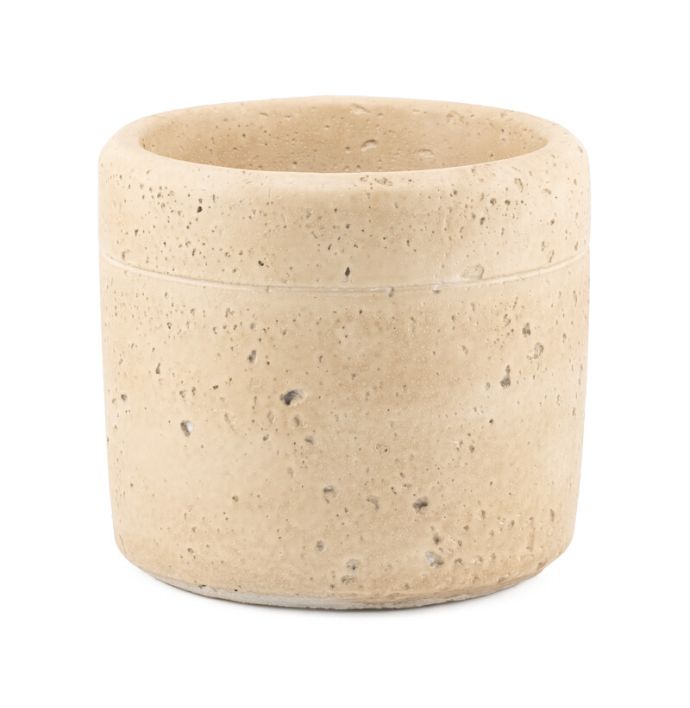Aardewerk bloempot beige S