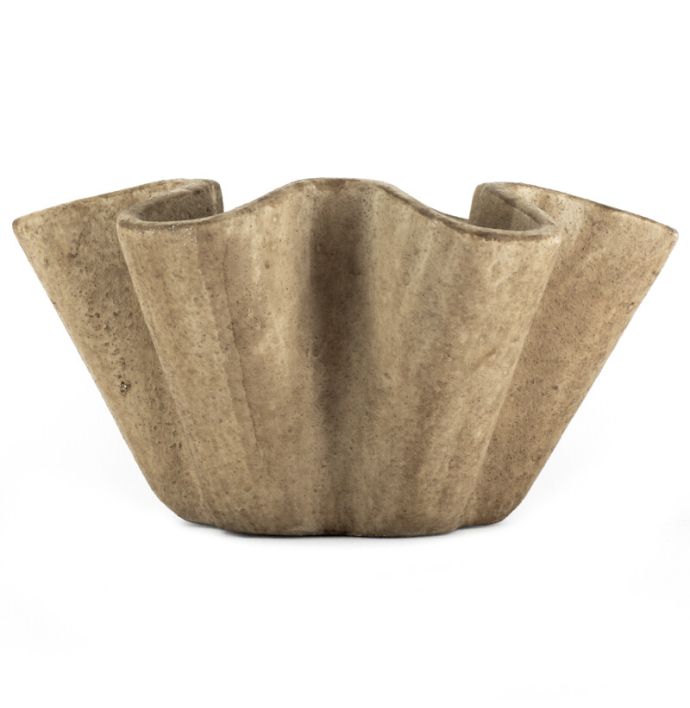 Aardewerk schaal Plica beige L