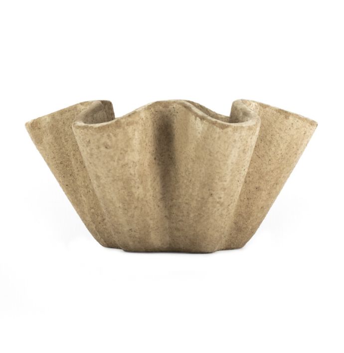 Aardewerk schaal Plica beige S