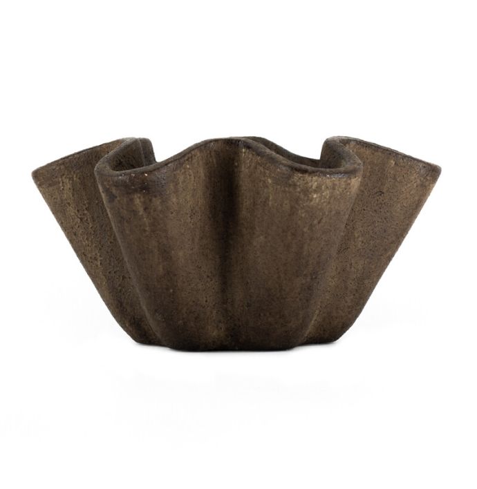 Aardewerk schaal Plica bruin S