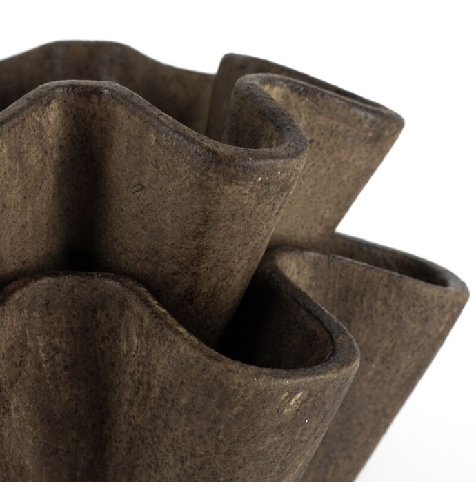 Aardewerk schaal Plica bruin S