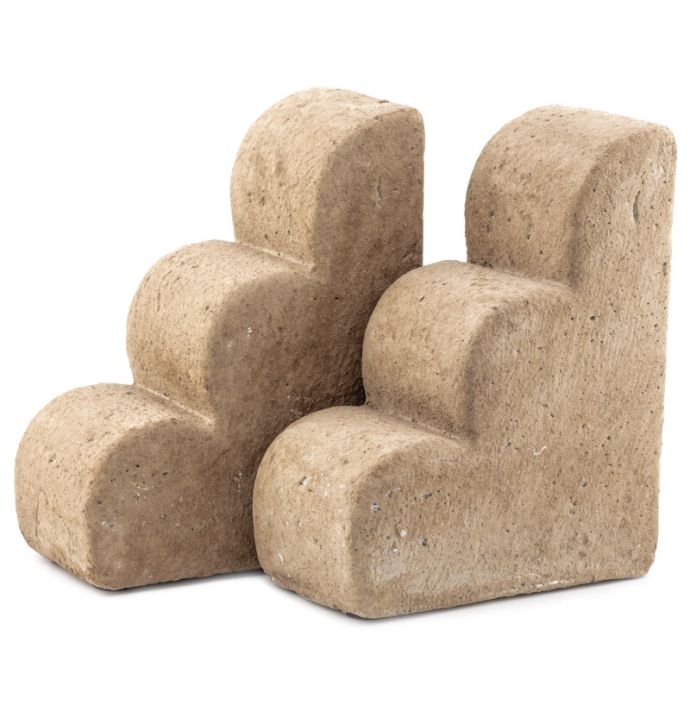 Aardewerk boekenstandaard set van 2 clouds