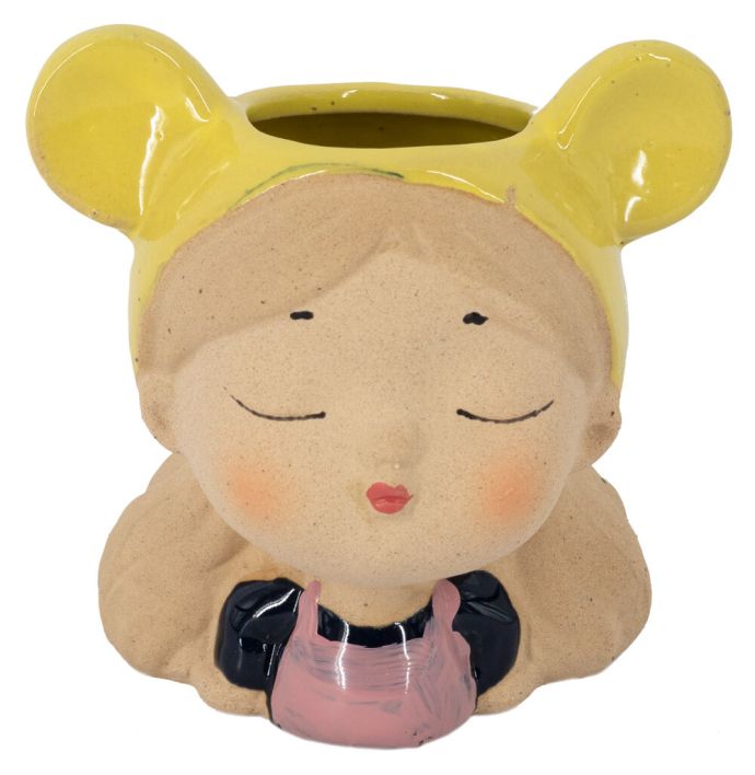 Aardewerk vaasje meisje met muts