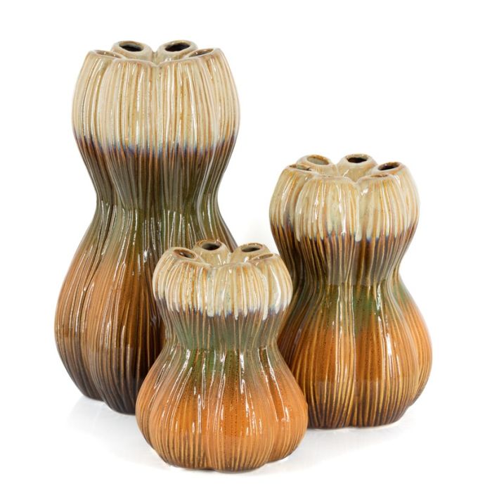 Aardewerk vaas zucca 15cm