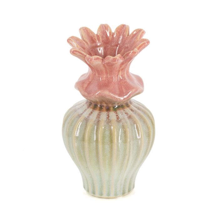 Aardewerk vaas bloma 18cm