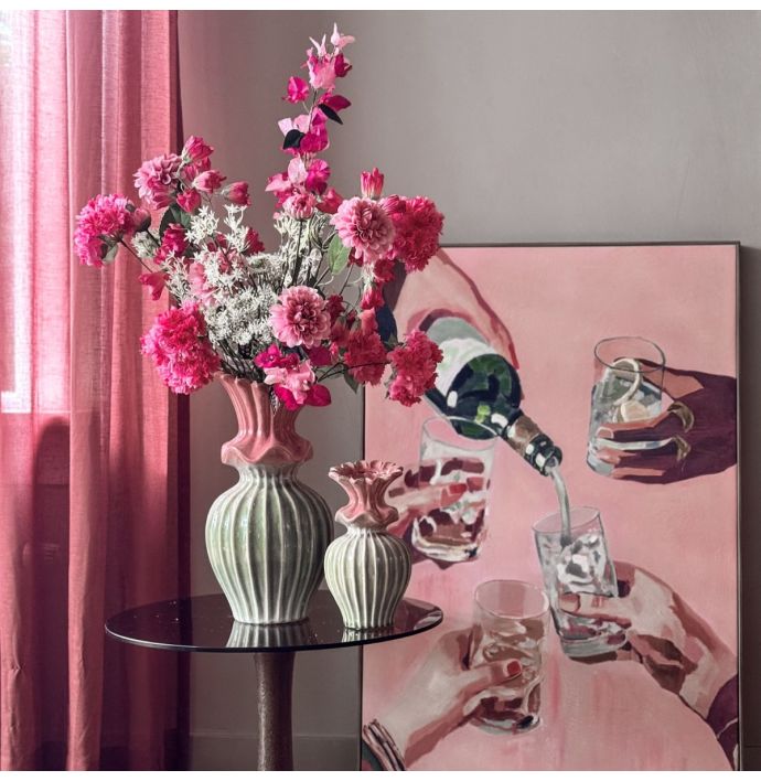 Aardewerk vaas bloma 18cm