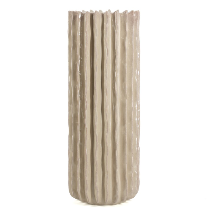 Aardewerk vaas Reed L beige