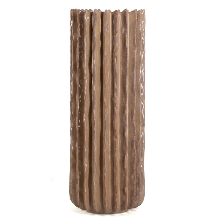 Aardewerk vaas Reed L bruin