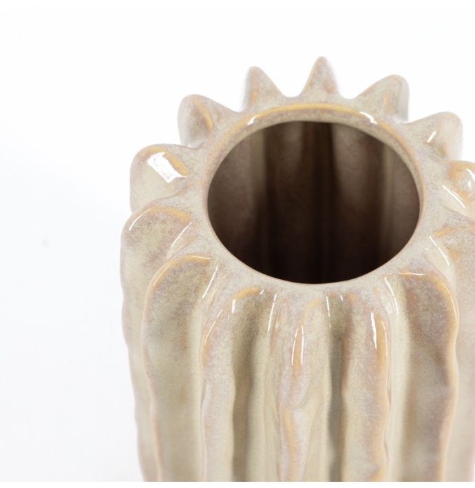 Aardewerk vaasje slab beige