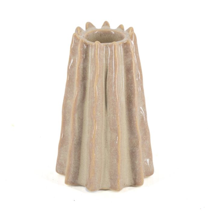 Aardewerk kaarsenstandaard loam beige