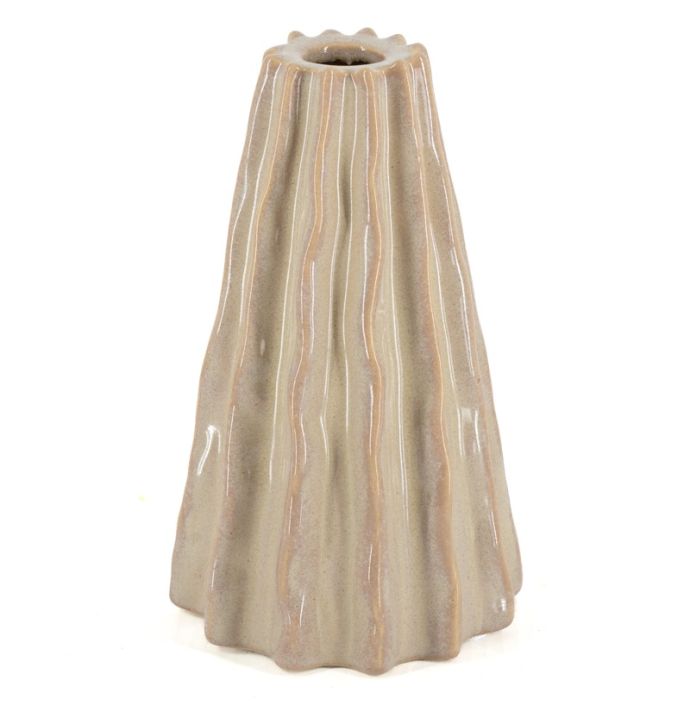 Aardewerk vaasje loam beige