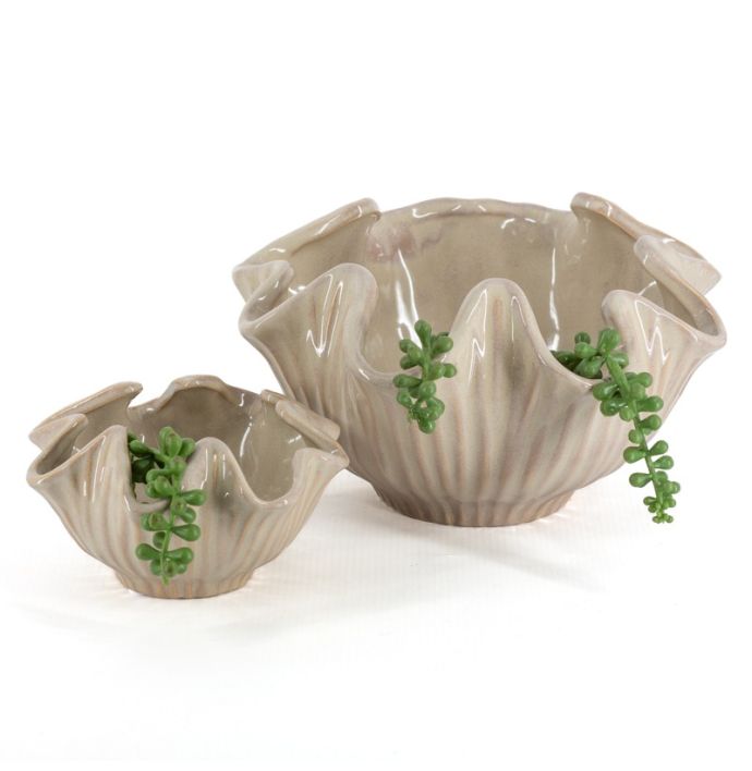 Aardewerk schaal twirl S