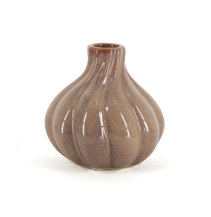 Aardewerk kaarsenstandaard single bruin