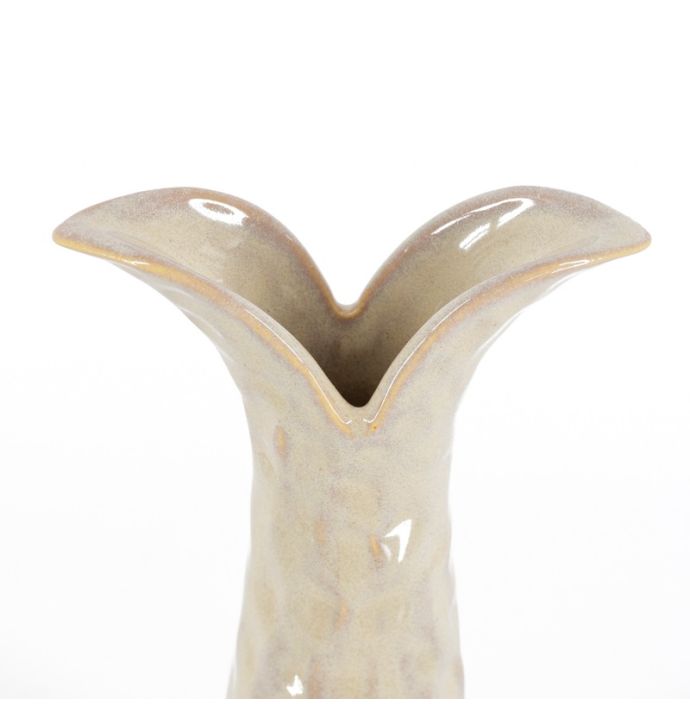 Aardewerk vaas tail beige