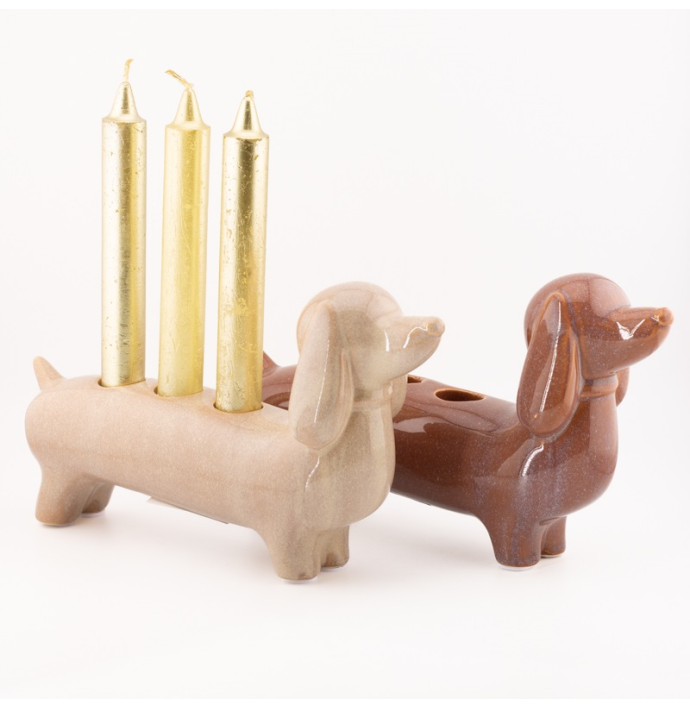 Kaarsenstandaard Hound beige