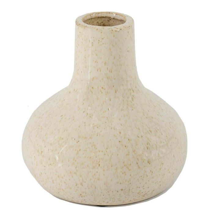 Aardewerk vaasje beige