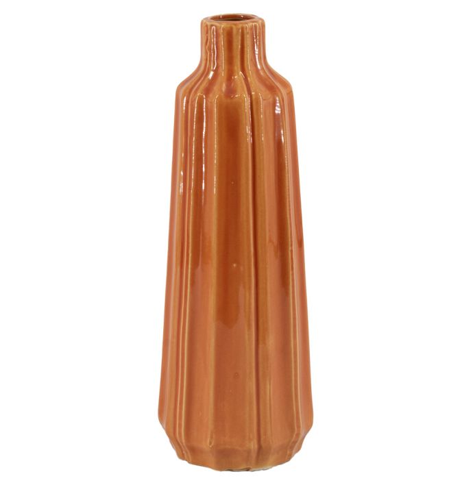 Aardewerk vaas stripes tangerine