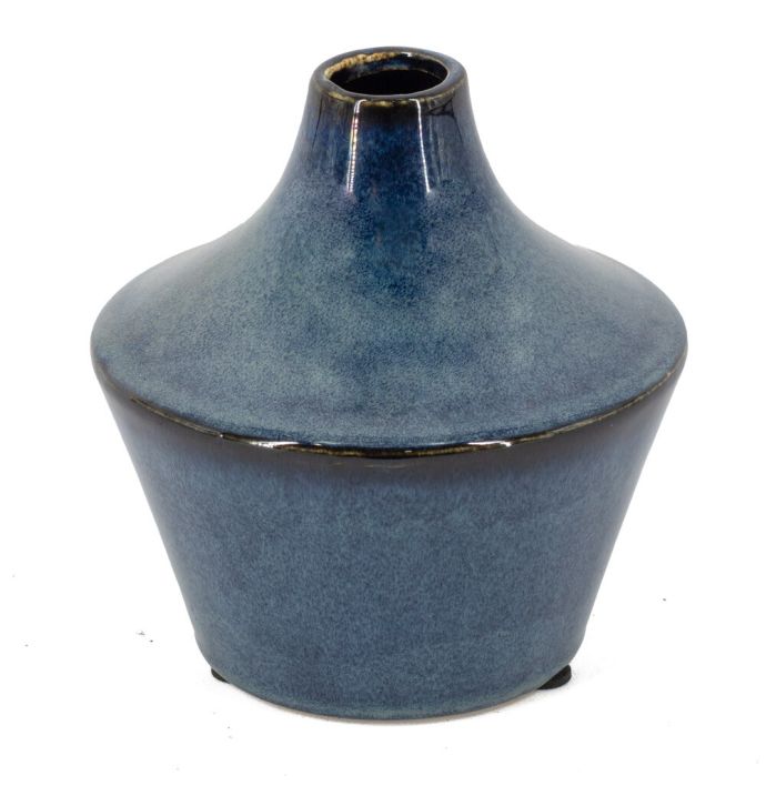 Aardewerk vaas blauw