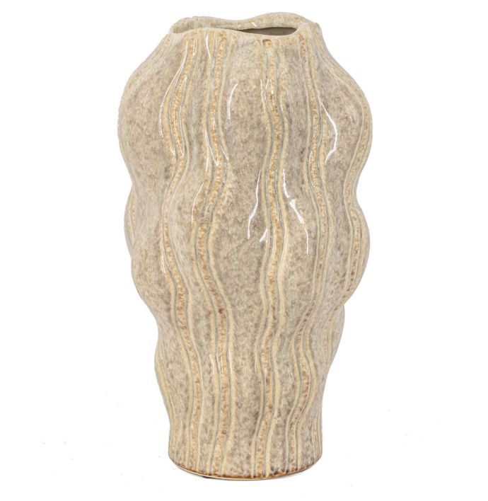 Aardewerk vaas organisch zand