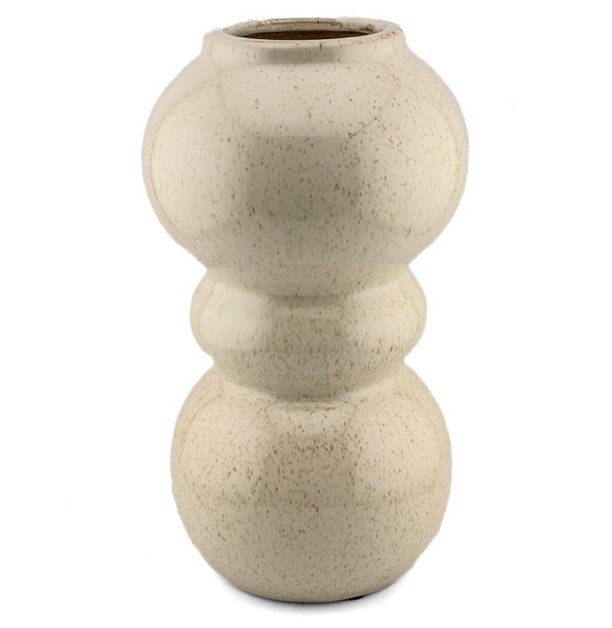 Aardewerk vaas bubbles beige