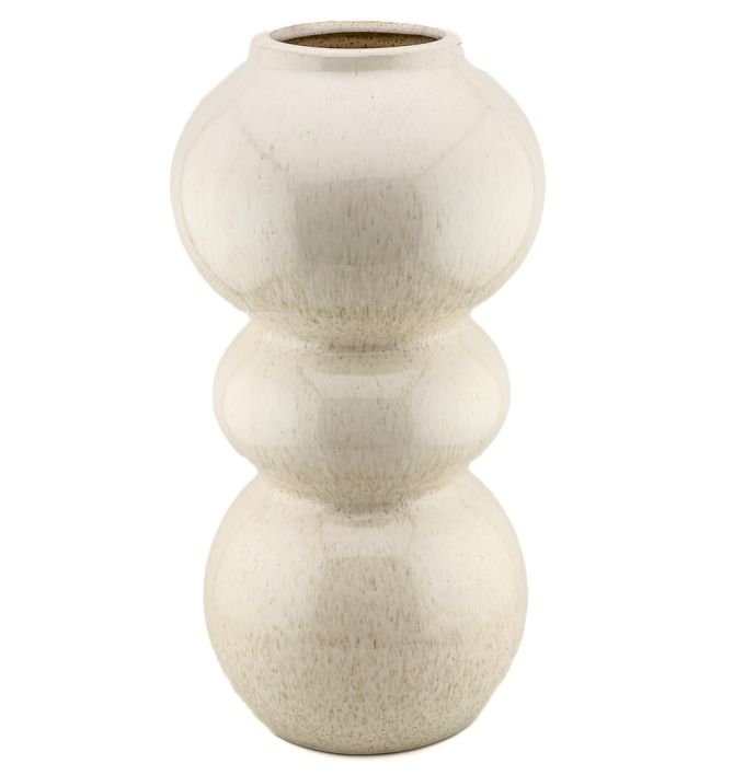 Aardewerk vaas bubbles beige