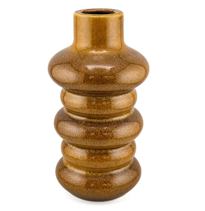 Aardewerk pebbles vaas oker